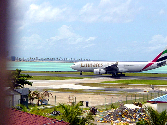 InternetHolidaysBiz Airport Transit hotels Hulhule island airport hotel Male International airport Maldives watching flights land and take off from Male international airport