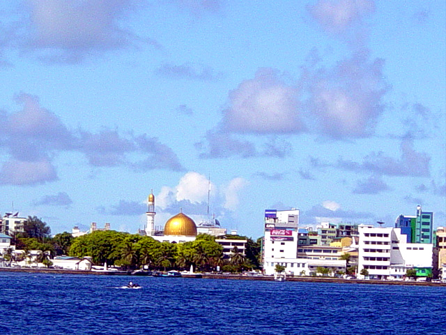 InternetHolidaysBiz Airport Transit hotels Hulhule island airport hotel Male International airport Maldives view approaching boat jetty Male